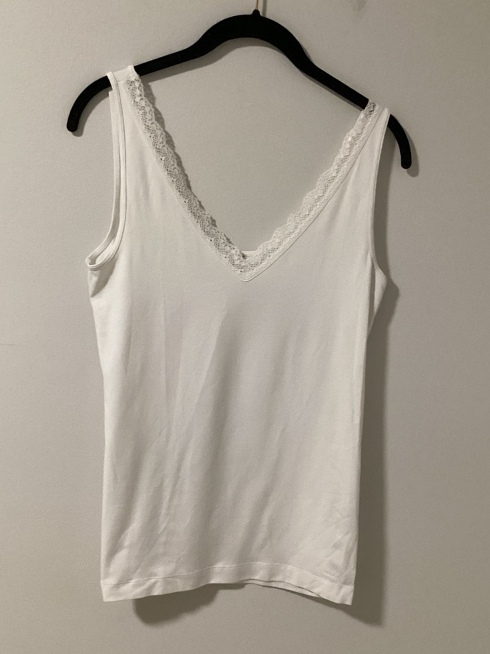 *Banana Republic White Lace-Trim V-Neck Camisole